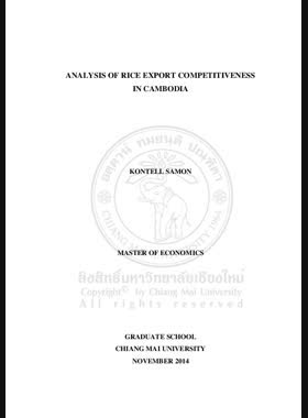 Analysis of rice export competitiveness in Cambodia / Kontell Samon book