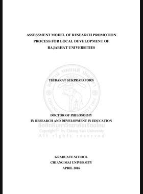 Assessment model of research promotion process for local development of Rajabhat Universities book