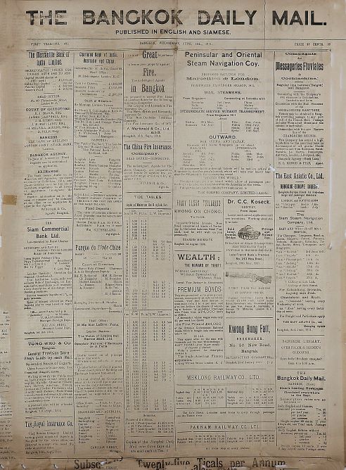The Bangkok Daily Mail ปีที่ 1 ฉบับที่ 421 ( 14 Jun 1911)