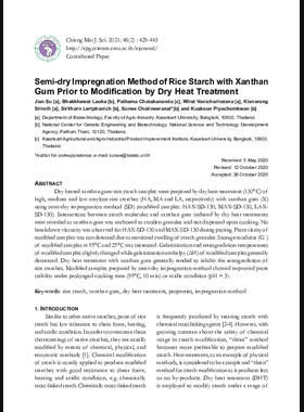 Semi-dry Impregnation Method of Rice Starch with Xanthan Gum Prior to Modification by Dry Heat Treatment book