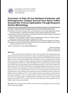 Conversion of Palm Oil into Biodiesel Production with Heterogeneous Catalyst Derived from Spent Coffee Grounds Ash: Process Optimization Through Response Surface Methodology book