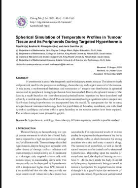 Spherical Simulation of Temperature Profiles in Tumour Tissue and its Peripherals During Targeted Hyperthermia book