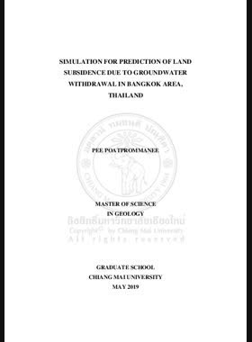 Simulation for prediction of land subsidence due to groundwater withdrawal in Bangkok Area, Thailand book