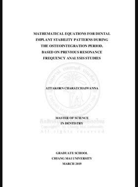 Mathematical equations for dental implant stability patterns during the osteointegration period, based on previous resonance frequency analysis studies book