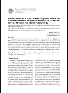 Non-Covalent Interactions between Graphene and Cluster of Ruthenium Oxides and Vanadium Oxides : A Dispersioncorrected Density Functional Theory Study book