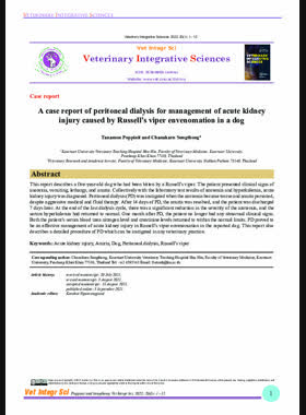 A case report of peritoneal dialysis for management of acute kidney injury caused by Russell’s viper envenomation in a dog book