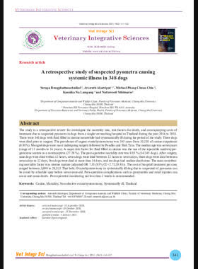 A retrospective study of suspected pyometra causing systemic illness in 348 dogs book