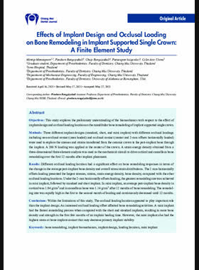 Effects Of Implant Types On Bone Remodeling Of A Single Crown: A Finite Element Study book