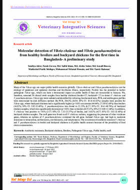 Molecular detection of Vibrio cholerae and Vibrio parahaemolyticus from healthy broilers and backyard chickens for the first time in Bangladesh- A preliminary study book