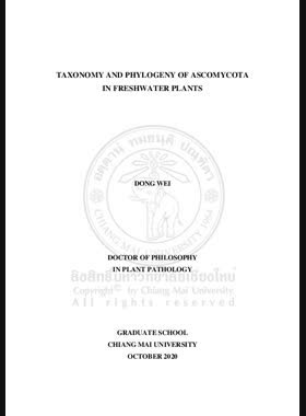 Taxonomy and phylogeny of ascomycota in freshwater plants book