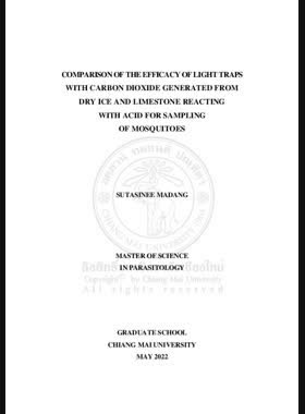 Comparison of the efficacy of light traps with carbon dioxide generated from dry ice and limestone reacting with acid for sampling of mosquitoes book