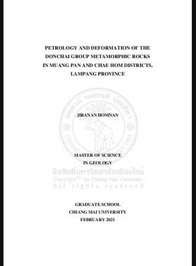Petrology and deformation of the Donchai group metamorphic rocks in Muang Pan and Chae Hom Districts, Lampang Province book