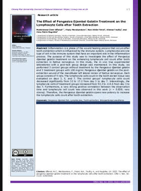 The Effect of Pangasius Djambal Gelatin Treatment on the Lymphocyte Cells after Tooth Extraction book