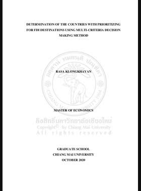 Determination of the countries with prioritizing for FDI destination using multi-criteria decision making method book