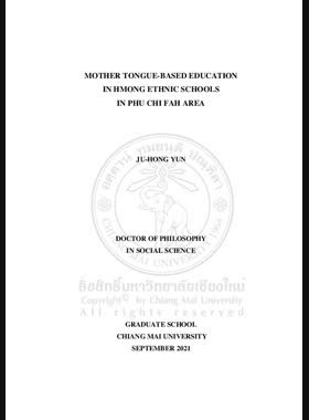 Mother tongue-based education in Hmong ethnic schools in Phu Chi Fah area book