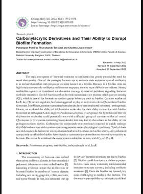 Carbonylacrylic Derivatives and Their Ability to Disrupt Biofilm Formation book