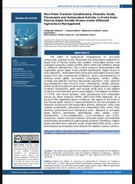 Non-Polar Fraction Constituents, Phenolic Acids, Flavonoids and Antioxidant Activity in Fruits from Florina Apple Variety Grown under Different Agriculture Management book