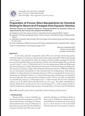 Preparation of Porous Silica Nanoparticles by Chemical Etching for Removal of Paraquat from Aqueous Solution book