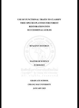 Use of functional traits to classify tree species planted for forest restoration into successional guilds book