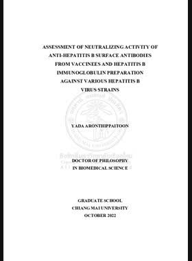 Assessment of neutralizing activity of anti-hepatitis B surface antibodies from vaccinees and hepatitis B immunoglobulin preparation against various hepatitis B virus strains book