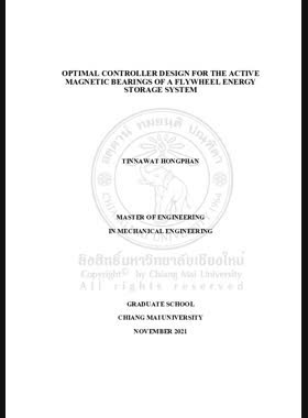Optimal controller design for the active magnetic bearings of a flywheel energy storage system book