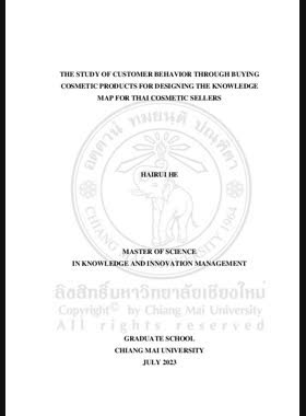 The Study of customer behavior through buying cosmetic products for designing the knowledge map for Thai cosmetic sellers book