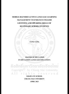 Mobile-Blended active language learning management to enhance english listening and speaking skills of secondary school students book