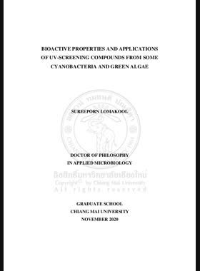 Bioactive properties and applications of UV-screening compounds from some cyanobacteria and green algae book