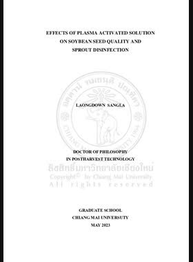 Effects of plasma activated solution on soybean seed quality and sprout disinfection book