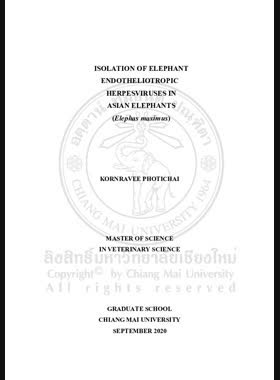 Isolation of elephant endotheliotropic herpesviruses in Asian Elephants (Elephas maximus) book