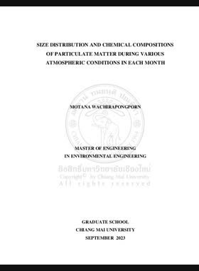 Size distribution and chemical compositions of particulate matter during various atmospheric conditions in each month book