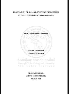 Elicitation of S-allyl-cysteine production in Callus of Garlic (Allium sativum L.) book