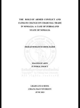 The Role of armed conflicts and climate change on charcoal trade in Somalia: A case of Jubbaland State of Somalia book