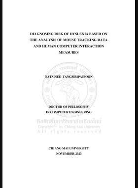 Diagnosing risk of Dyslexia Based on the analysis of mouse tracking data and human computer interaction measures book