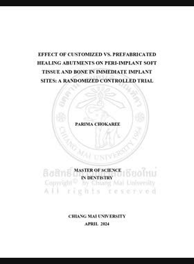 Effect of customized vs. prefabricated healing abutments on peri-implant soft tissue and bone in immediate implant sites: A Randomized controlled trial book