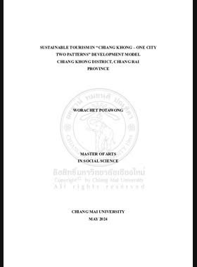 Sustainable tourism in “Chiang Khong - one city two patterns” development model , Chiang Khong District , Chiang Rai Province book
