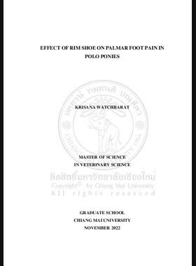 Effect of Rim shoe on palmar foot pain in polo ponies book