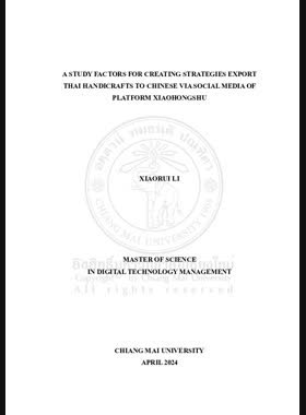 A Study factors for creating strategies export Thai handicrafts to Chinese via social media of platform Xiaohongshu book