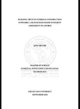 Building trust in overseas construction suppliers: a blockchain-based integrity assessment platform book