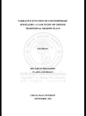 Narrative function of contemporary jewelry: a case study of Chinese traditional shadow plays book