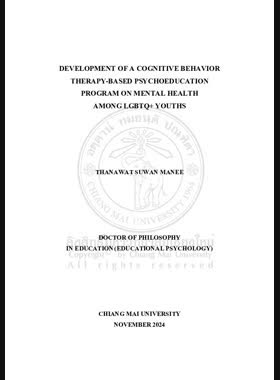 Development of a cognitive behavior therapy-based psychoeducation program on mental health among LGBTQ+ Youths book