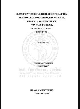 Classification of vertebrate fossils from the Sao Khua formation, Phu Wat Site, Khok Muang Subdistrict, Non Sang District, Nong Bua Lamphu Province book