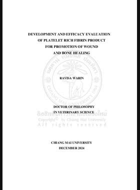 Development and efficacy evaluation of platelet rich fibrin product for promotion of wound and bone healing book