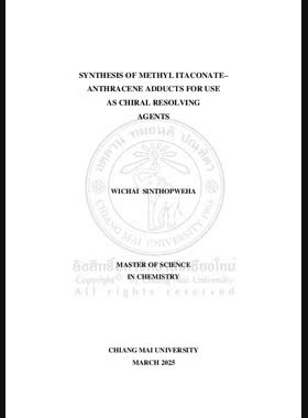 Synthesis of Methyl Itaconate-Anthracene Adducts for use as Chiral resolving agents book