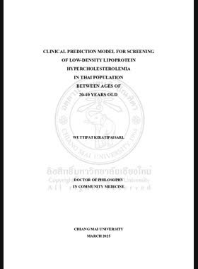 Clinical prediction model for screening of low-density lipoprotein hypercholesterolemia in Thai population between ages of 20-40 years old book