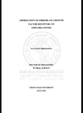 Aberrations of Fibroblast growth Factor receptor 2 in Ameloblastoma book