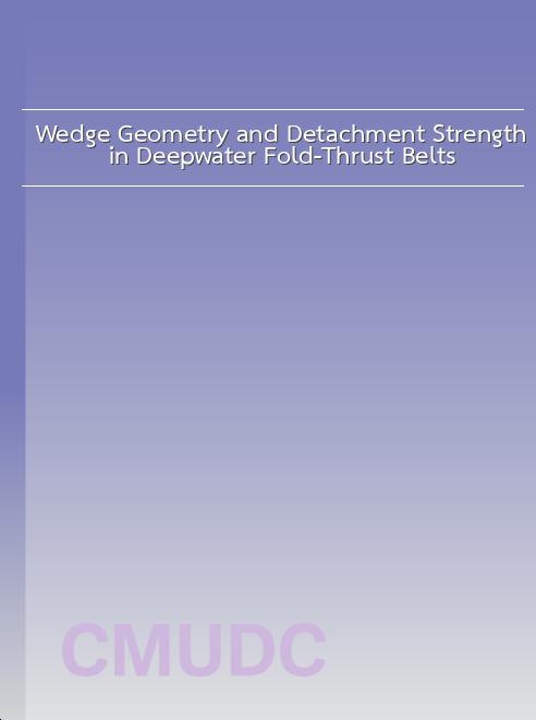 Wedge Geometry and Detachment Strength in Deepwater Fold-Thrust Belts book