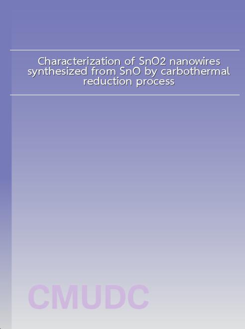 Characterization of SnO2 nanowires synthesized from SnO by carbothermal reduction process book