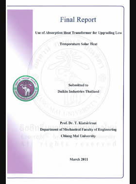 Use of absorption heat transformer for upgrading low temperature solar heat : final report