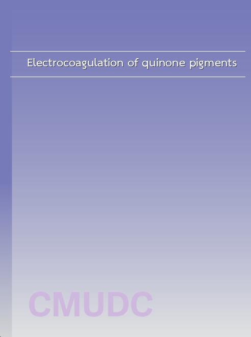 Electrocoagulation of quinone pigments book